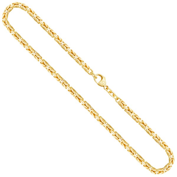 Goldkette als Königskette in Gelbgold 750 / 18K, 80 cm lang, 3,2 mm breit, Gewicht ca. 71.1 g.