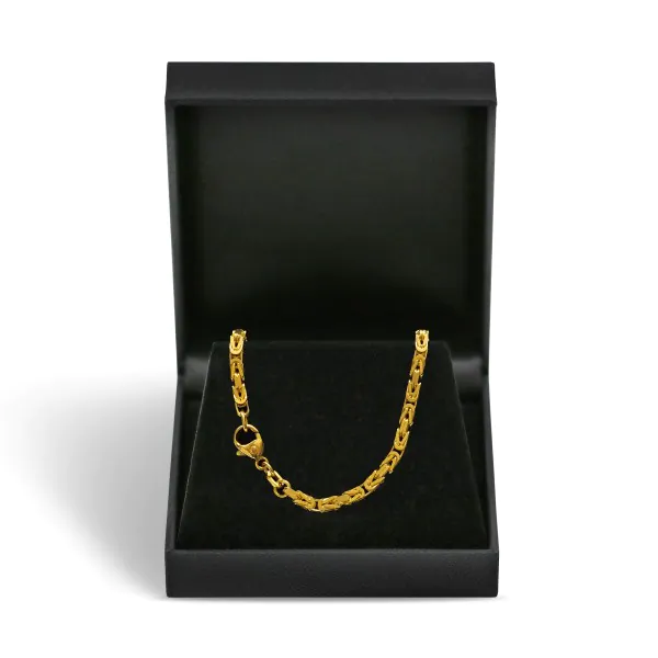 Armband als Königskette in Gelbgold 585 / 14K, 20 cm lang, 3,2 mm breit, Gewicht ca. 14.1 g.
