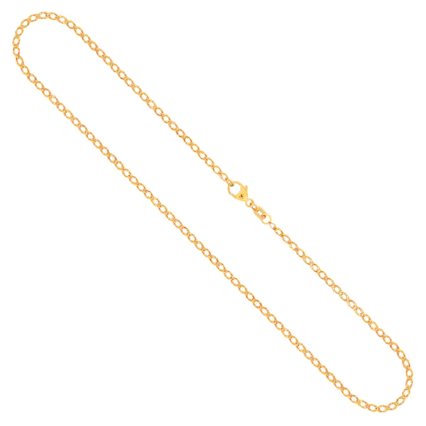 Goldkette als Zwillingspanzerkette in Gelbgold 333 / 8 Karat, 55 cm lang, 2.1 mm breit, Gewicht ca. 3.2