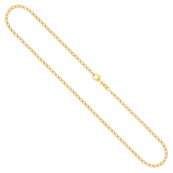 Goldkette als Zwillingspanzerkette in Gelbgold 585 / 14K, 50 cm lang, 2,1 mm breit, Gewicht ca. 3.3 g.