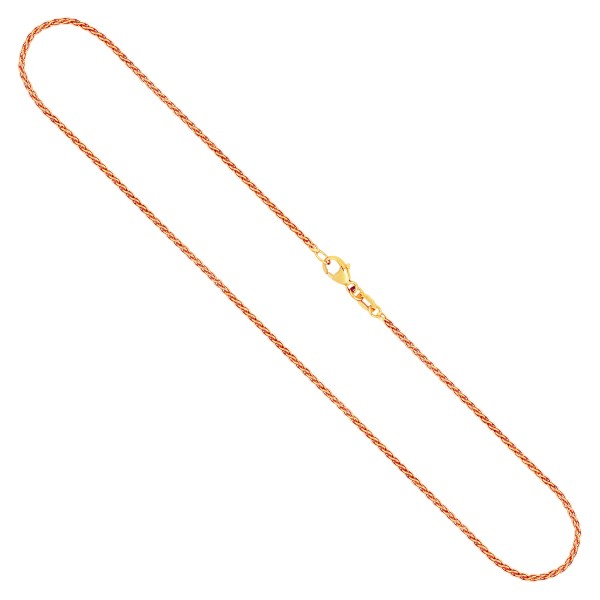 Goldkette als Zopfkette in Gelbgold 375 / 9K, 40 cm lang, 1,7 mm breit, Gewicht ca. 3.6 g.