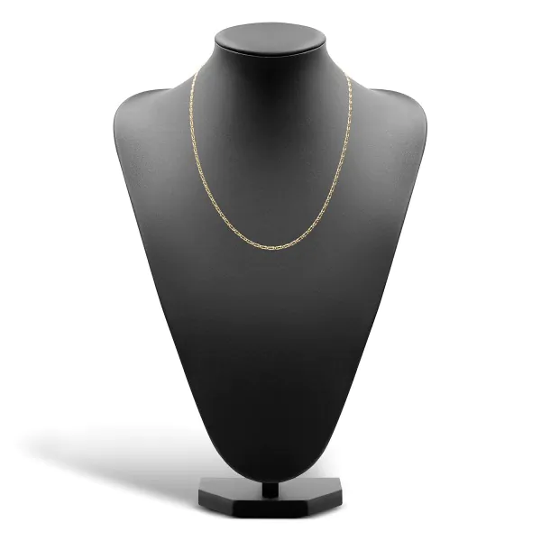 Goldkette als Tigeraugenkette hohl in Gelbgold 333 / 8K, 50 cm lang, 2,5 mm breit, Gewicht ca. 2.9 g.