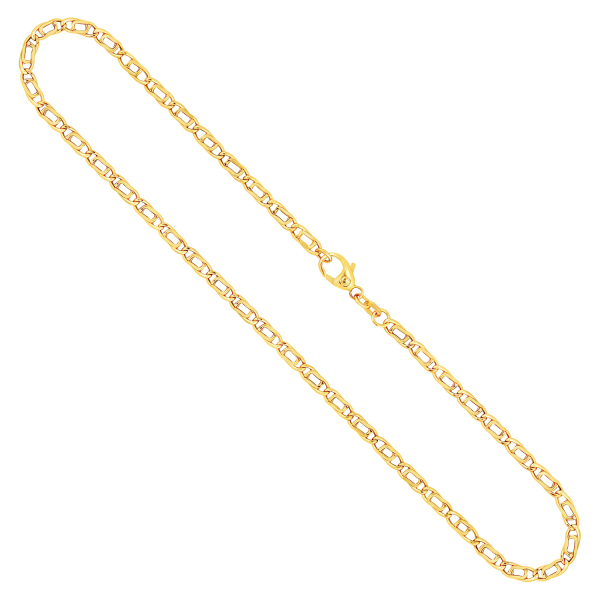 Tigeraugenkette hohl Gelbgold
