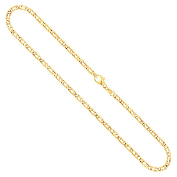Goldkette als Tigeraugenkette hohl in Gelbgold 333 / 8K, 45 cm lang, 3,8 mm breit, Gewicht ca. 4.8 g.