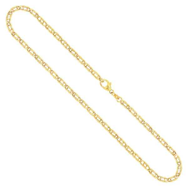 Goldkette als Tigeraugenkette hohl in Gelbgold 333 / 8K, 45 cm lang, 3,8 mm breit, Gewicht ca. 4.8 g.