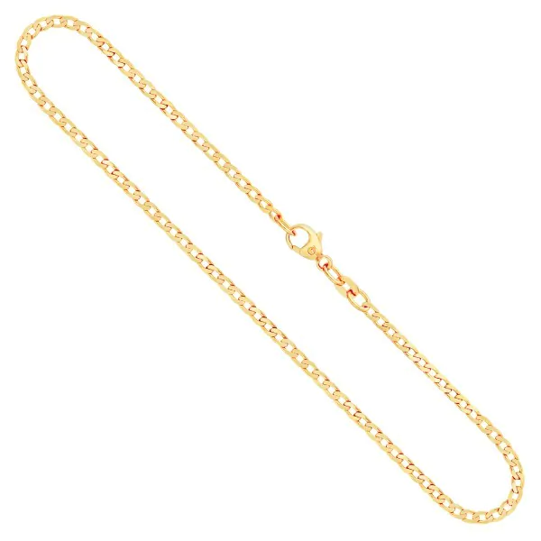 Goldkette als Panzerkette weit in Gelbgold 333 / 8K, 55 cm lang, 2,1 mm breit, Gewicht ca. 4.4 g.