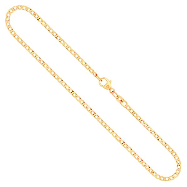 Goldkette als Panzerkette weit in Gelbgold 333 / 8K, 60 cm lang, 2,1 mm breit, Gewicht ca. 4.8 g.