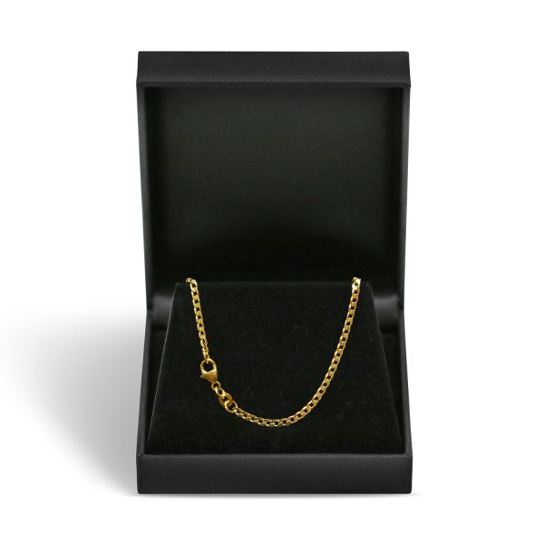 Goldkette als Panzerkette weit in Gelbgold 333 / 8K, 60 cm lang, 2,1 mm breit, Gewicht ca. 4.8 g.