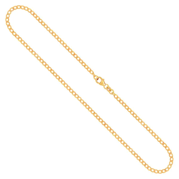 Goldkette als Panzerkette weit in Gelbgold 585 / 14K, 80 cm lang, 2,6 mm breit, Gewicht ca. 6.7 g.