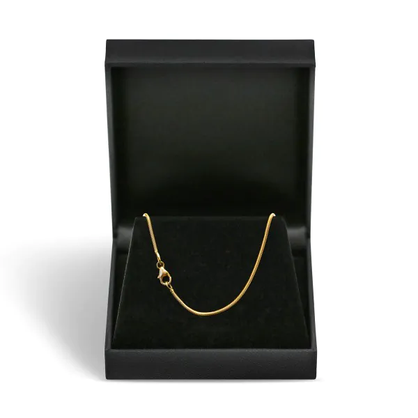 Goldkette als Schlangenkette in Gelbgold 375 / 9K, 100 cm lang, 1,4 mm breit, Gewicht ca. 8.2 g.