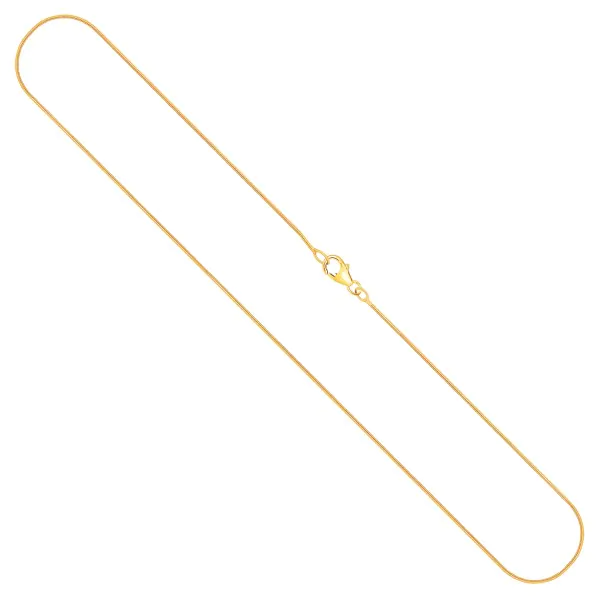 Goldkette als Schlangenkette in Gelbgold 750 / 18K, 50 cm lang, 0,8 mm breit, Gewicht ca. 3.2 g.