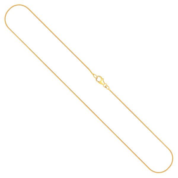 Goldkette als Schlangenkette in Gelbgold 750 / 18K, 42 cm lang, 0,8 mm breit, Gewicht ca. 2.8 g.