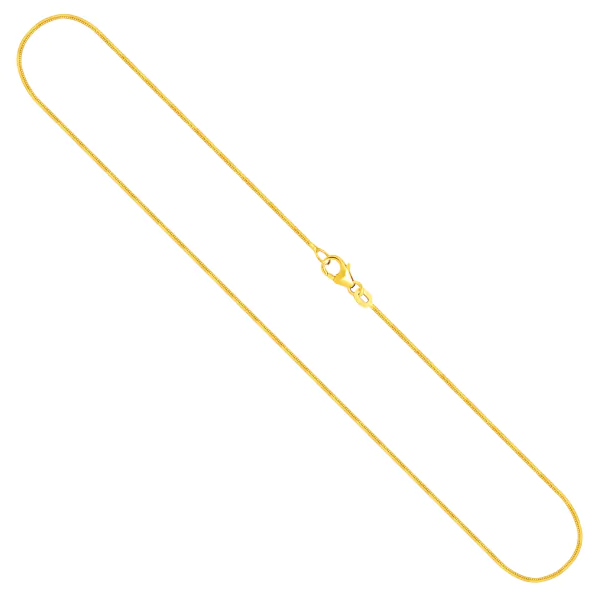 Goldkette als Schlangenkette in Gelbgold 585 / 14 Karat, 40 cm lang, 1.1 mm breit, Gewicht ca. 4,5 g.