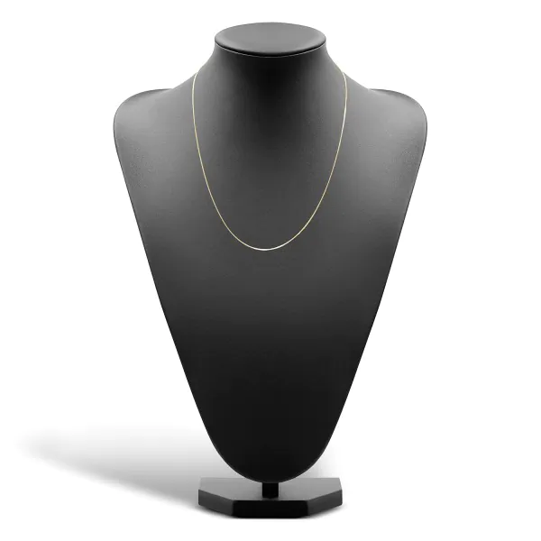 Goldkette als Schlangenkette diamantiert in Gelbgold 585 / 14K, 50 cm lang, 1 mm breit, Gewicht ca. 5.9 g.