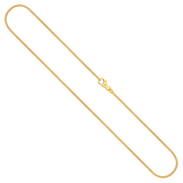 Goldkette als Schlangenkette diamantiert in Gelbgold 585 / 14K, 36 cm lang, 1 mm breit, Gewicht ca. 4.2 g.