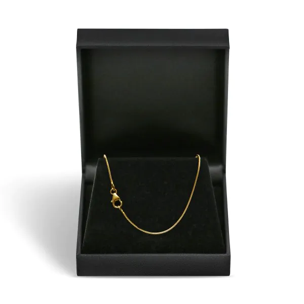Goldkette als Schlangenkette diamantiert in Gelbgold 585 / 14K, 50 cm lang, 1 mm breit, Gewicht ca. 5.9 g.