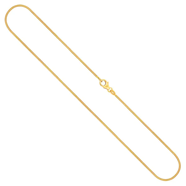 Goldkette als Schlangenkette diamantiert in Gelbgold 333 / 8K, 50 cm lang, 1 mm breit, Gewicht ca. 4.8 g.