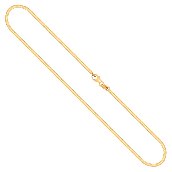 Goldkette als Tondakette oval in Gelbgold 585 / 14K, 45 cm lang, 1,9 mm breit, Gewicht ca. 7.2 g.