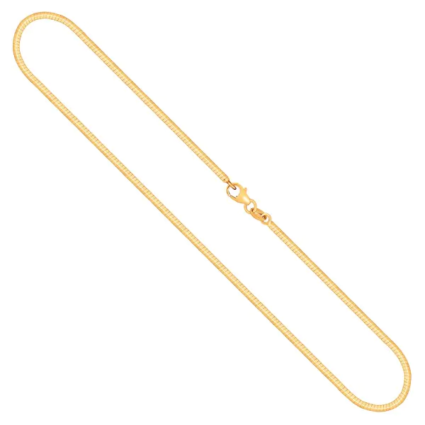 Goldkette als Tondakette oval in Gelbgold 585 / 14K, 45 cm lang, 2,4 mm breit, Gewicht ca. 11.1 g.