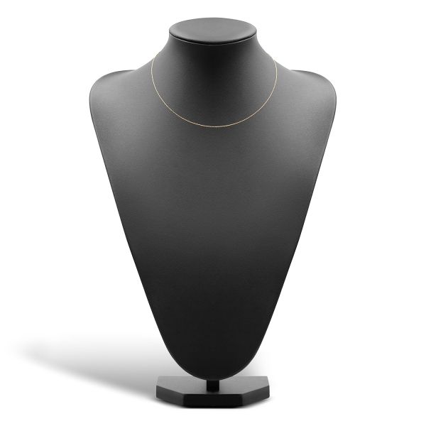 Goldkette als Tondakette diamantiert in Gelbgold 585 / 14K, 45 cm lang, 1,1 mm breit, Gewicht ca. 3.4 g.