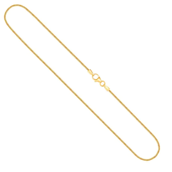 Goldkette als Tondakette in Gelbgold 585 / 14K, 55 cm lang, 1,4 mm breit, Gewicht ca. 7 g.