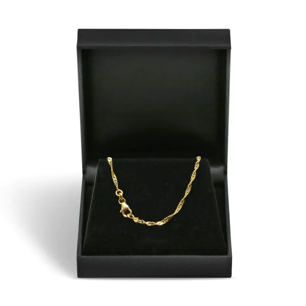 Armband als Singapurkette in Gelbgold 585 / 14K, 18,5 cm lang, 2,2 mm breit, Gewicht ca. 1.8 g.