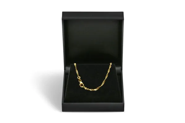 Goldkette als Singapurkette in Gelbgold 585 / 14K, 90 cm lang, 2,2 mm breit, Gewicht ca. 7.2 g.