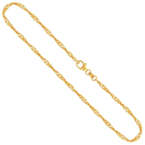 Singapurkette in Gelbgold 333 / 8K, 60 cm, 2,4 mm, Gewicht ca. 4,8 g