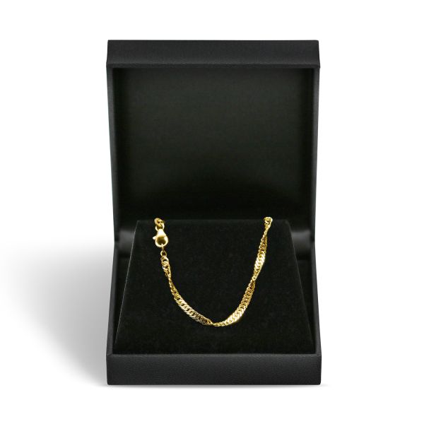 Goldkette als Singapurkette in Gelbgold 333 / 8K, 42 cm lang, 2,9 mm breit, Gewicht ca. 5.3 g.