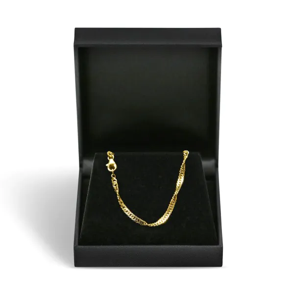 Goldkette als Singapurkette in Gelbgold 333 / 8K, 45 cm lang, 2,9 mm breit, Gewicht ca. 5.6 g.
