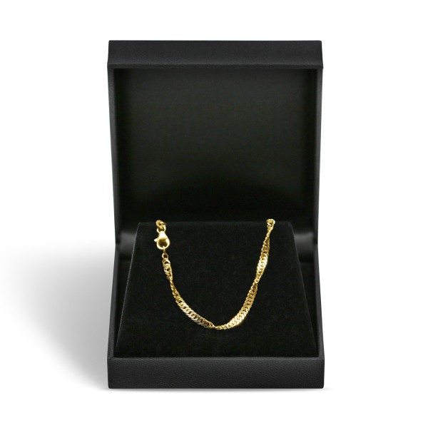 Goldkette als Singapurkette in Gelbgold 333 / 8K, 70 cm lang, 2,9 mm breit, Gewicht ca. 8.6 g.