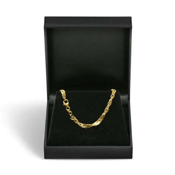 Armband als Singapurkette in Gelbgold 333 / 8 K, 20 cm lang, 3,4mm breit, Gewicht ca. 3.8 g.