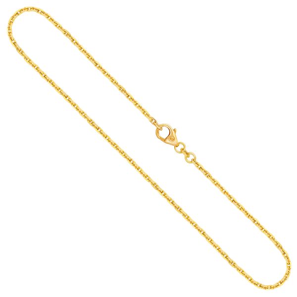 Goldkette als Ankerkette diamantiert in Gelbgold 585 / 14K, 45 cm lang, 1,8 mm breit, Gewicht ca. 7 g.