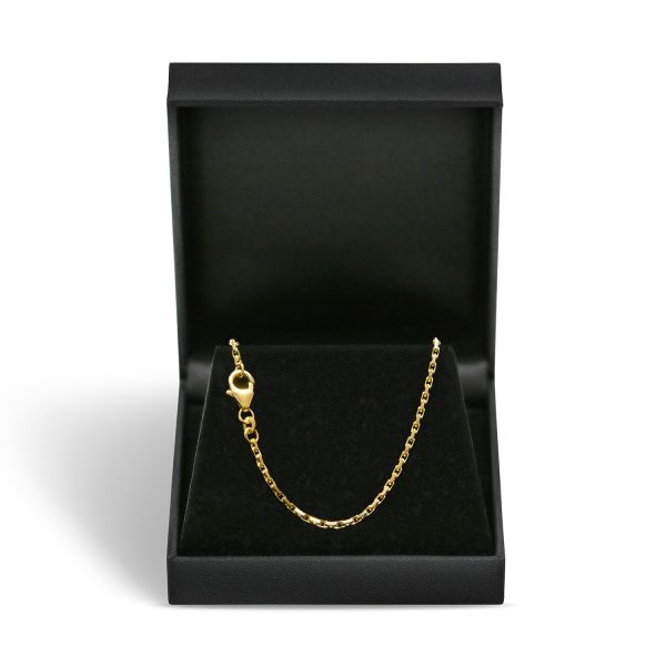 Goldkette als Ankerkette diamantiert in Gelbgold 585 / 14K, 45 cm lang, 1,8 mm breit, Gewicht ca. 7 g.