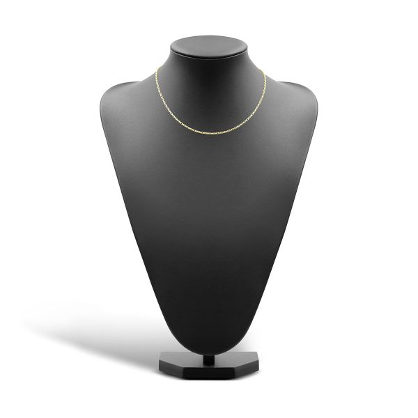 Goldkette als Ankerkette diamantiert in Gelbgold 375 / 9K, 42 cm lang, 2 mm breit, Gewicht ca. 7.8 g.