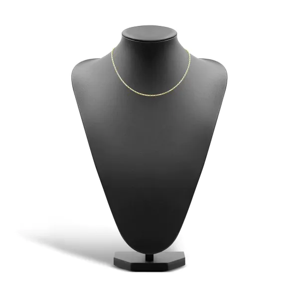 Goldkette als Ankerkette diamantiert in Gelbgold 375 / 9K, 42 cm lang, 2 mm breit, Gewicht ca. 7.8 g.