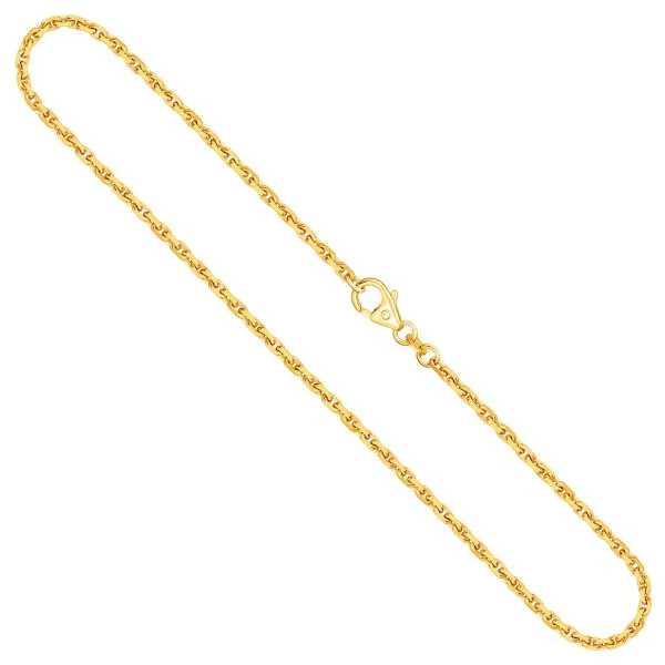 Goldkette als Ankerkette diamantiert in Gelbgold 333 / 8K, 60 cm lang, 2 mm breit, Gewicht ca. 10.7 g.