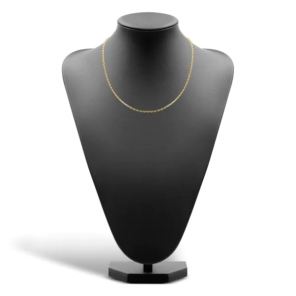 Goldkette als Ankerkette diamantiert in Gelbgold 750 / 18K, 50 cm lang, 2,5 mm breit, Gewicht ca. 19.6 g.