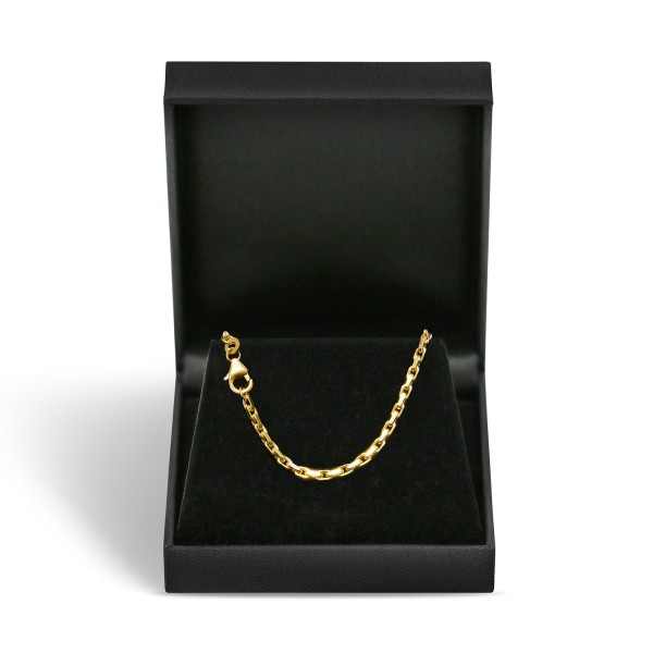 Goldkette als Ankerkette diamantiert in Gelbgold 585 / 14K, 55 cm lang, 2,5 mm breit, Gewicht ca. 17.1 g.