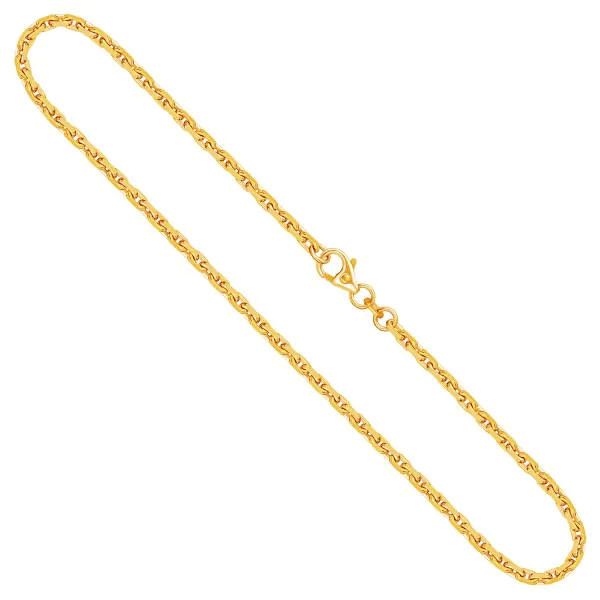 Goldkette als Ankerkette diamantiert in Gelbgold 750 / 18K, 60 cm lang, 2,5 mm breit, Gewicht ca. 23.5 g.