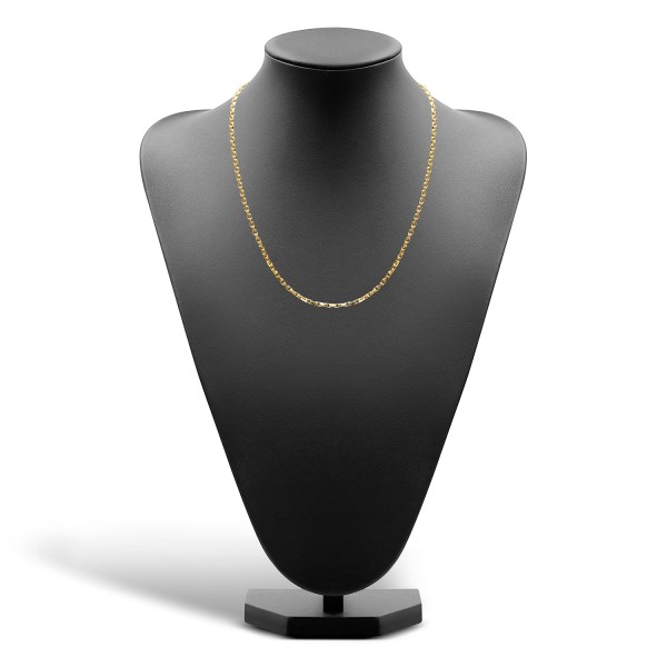 Goldkette als Ankerkette diamantiert in Gelbgold 585 / 14K, 55 cm lang, 3 mm breit, Gewicht ca. 26 g.
