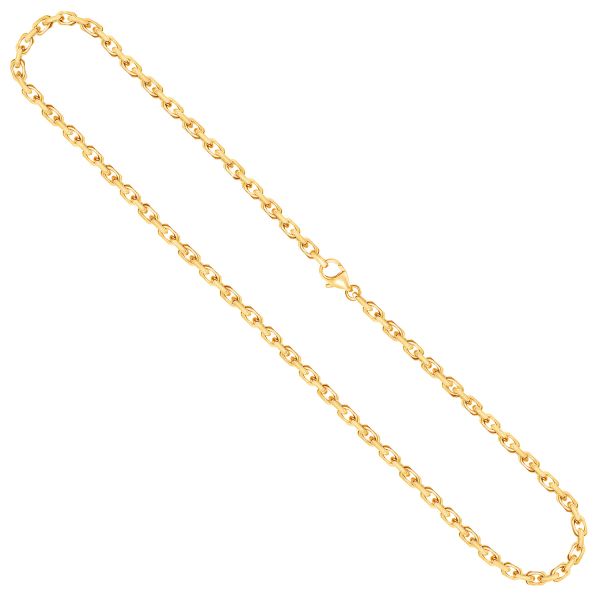 Goldkette als Ankerkette diamantiert in Gelbgold 585 / 14K, 55 cm lang, 3,8 mm breit, Gewicht ca. 41.9 g.