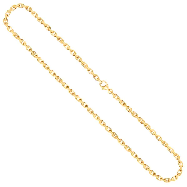 Goldkette als Ankerkette diamantiert in Gelbgold 585 / 14K, 55 cm lang, 3,8 mm breit, Gewicht ca. 41.9 g.