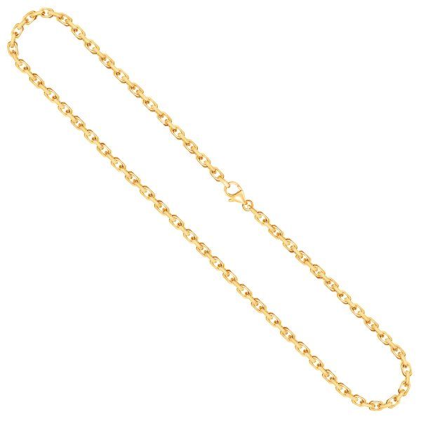 Goldkette als Ankerkette diamantiert in Gelbgold 585 / 14K, 60 cm lang, 3,8 mm breit, Gewicht ca. 42.5 g.