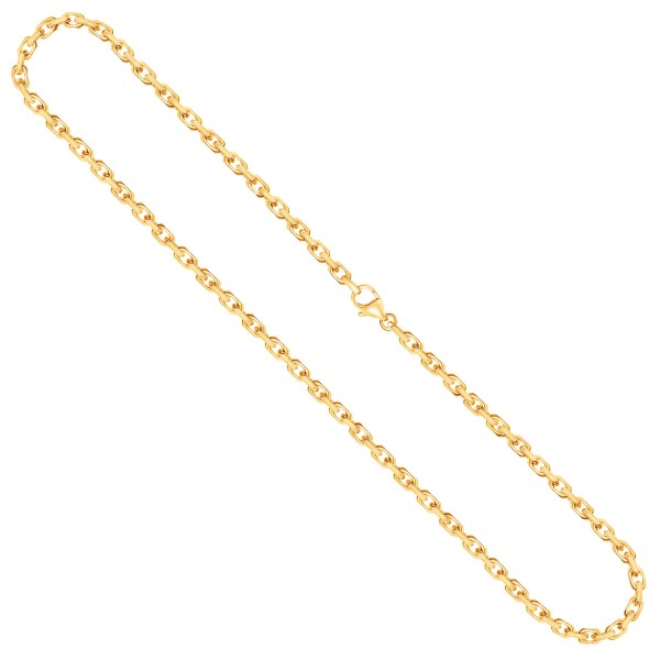 Goldkette als Ankerkette diamantiert in Gelbgold 750 / 18K, 40 cm lang, 3,8 mm breit, Gewicht ca. 36 g.