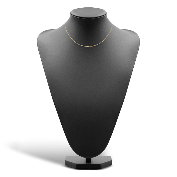 Goldkette als Figarokette diamantiert in Gelbgold 750 / 18K, 42 cm lang, 1,5 mm breit, Gewicht ca. 2.8 g.