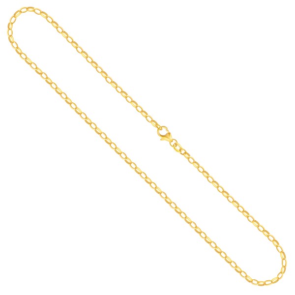 Goldkette als Erbskette in Gelbgold 375 / 9K, 36 cm lang, 2,4 mm breit, Gewicht ca. 3.2 g.