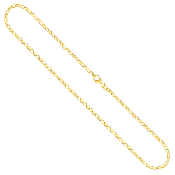 Goldkette als Erbskette in Gelbgold 375 / 9K, 38 cm lang, 2,4 mm breit, Gewicht ca. 3.4 g.