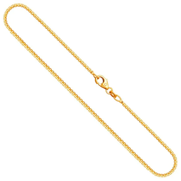 Goldkette als Venezianerkette rund geschlagen in Gelbgold 333 / 8K, 50 cm lang, 1,5 mm breit, Gewicht ca. 6.6 g.