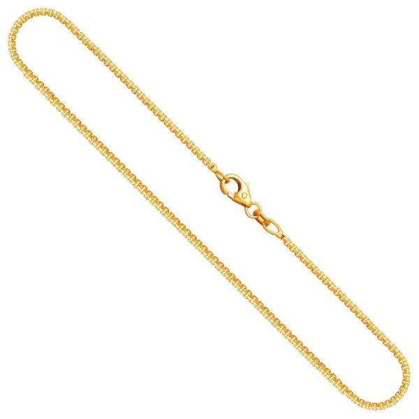 Goldkette als Venezianerkette rund geschlagen in Gelbgold 333 / 8K, 70 cm lang, 1,5 mm breit, Gewicht ca. 9.1 g.